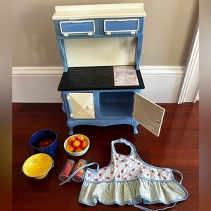 American Girl Blue and Cream Play Kitchen Set